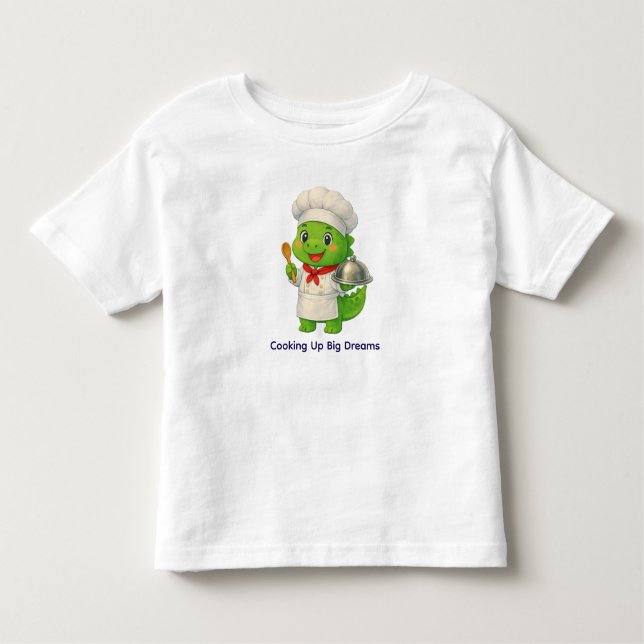 Cute Chef Dinosaur – Dino Jobs T Shirt (Framsida)