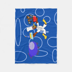Cute Chef Ducky Kazoo Blue Circles Fleecefilt