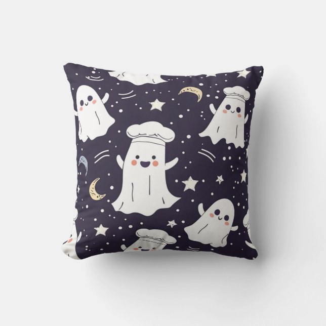 Cute Chef Ghost Kudde (Framsida)