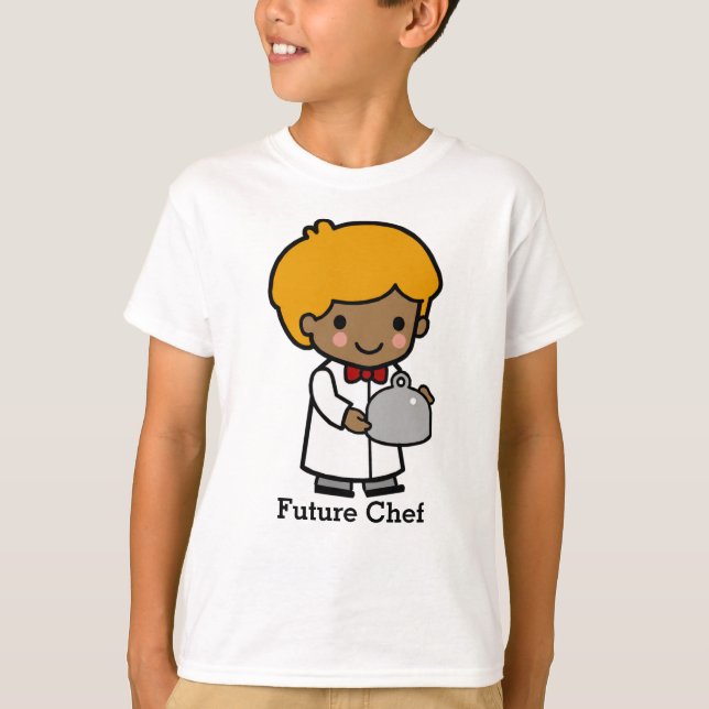 Cute Chef med badplats och serveringsfack T Shirt (Framsida)