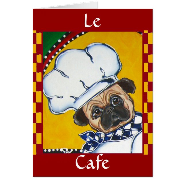Cute Chef Pug Hälsningskort (Framsidan)
