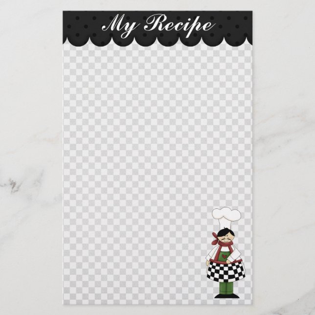 Cute Chef Stationery Brevpapper (Framsida)