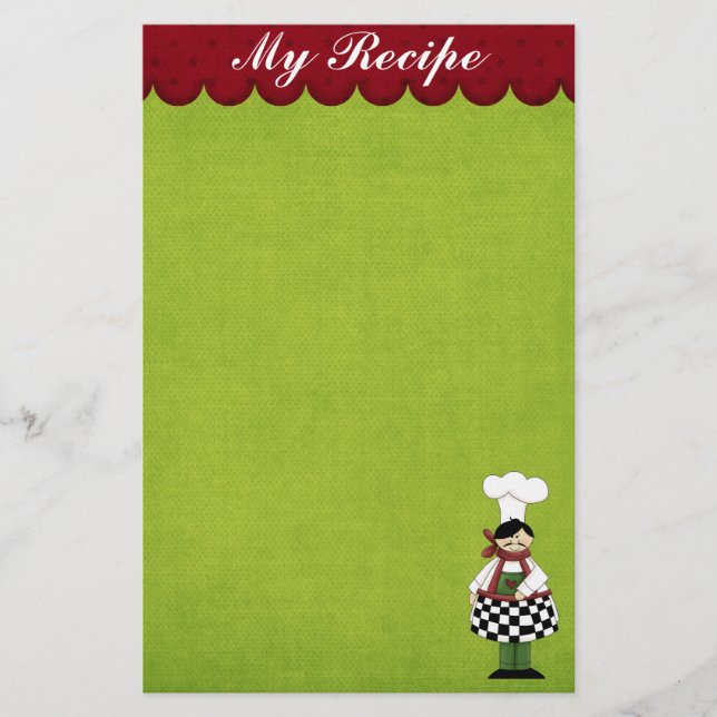 Cute Chef Stationery Brevpapper (Framsida)