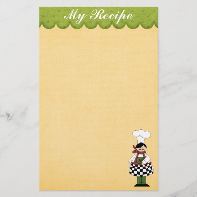 Cute Chef Stationery Brevpapper (Framsida)