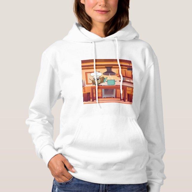 Cute Chef Uggla-kokning i köket T Shirt (Framsida)