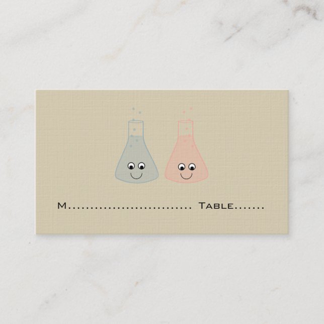 Cute Chemie Bröllop Place Cards Placeringskort (Framsida)