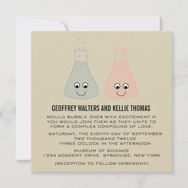 Cute Chemistry bröllop bjudande Inbjudningar (Framsida)