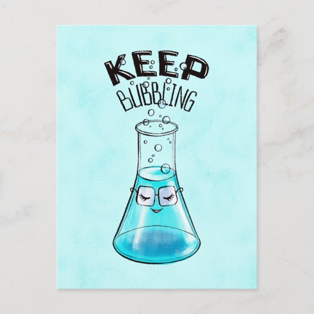 Cute Chemistry Funny Nerdy Lab-tecken Vykort (Framsida)