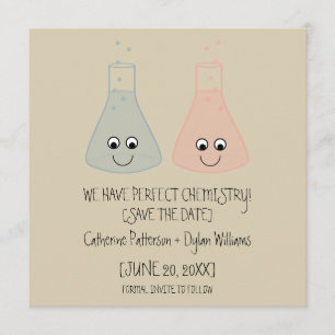 Cute Chemistry Save Date Inbjudan