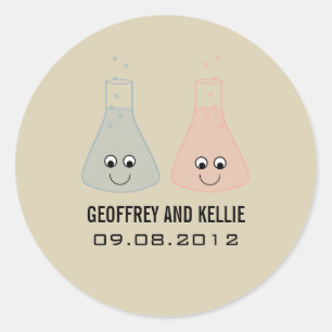 Cute Chemistry Wedckers Runt Klistermärke