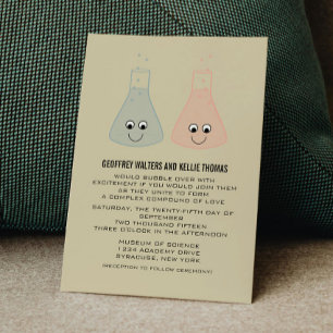 Cute Chemistry Wedding-Lodrät Inbjudningar
