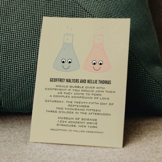 Cute Chemistry Wedding-Lodrät Inbjudningar (Cute Chemistry Wedding Invitation)
