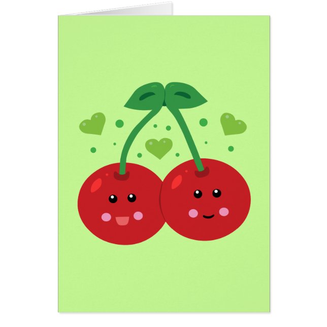 Cute Cherries Hälsningskort (Framsidan)