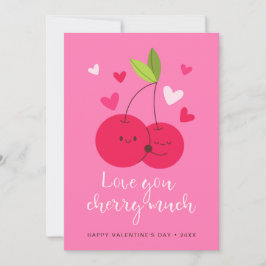 Cute Cherries Love Hearts Valentine's Day Julkort