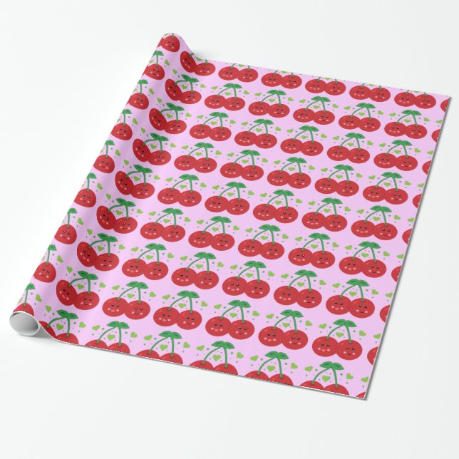 Cute Cherries Presentpapper (Utrullad)
