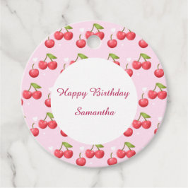 Cute Cherry 1:a födelsedag Party Gåvor Etiketter