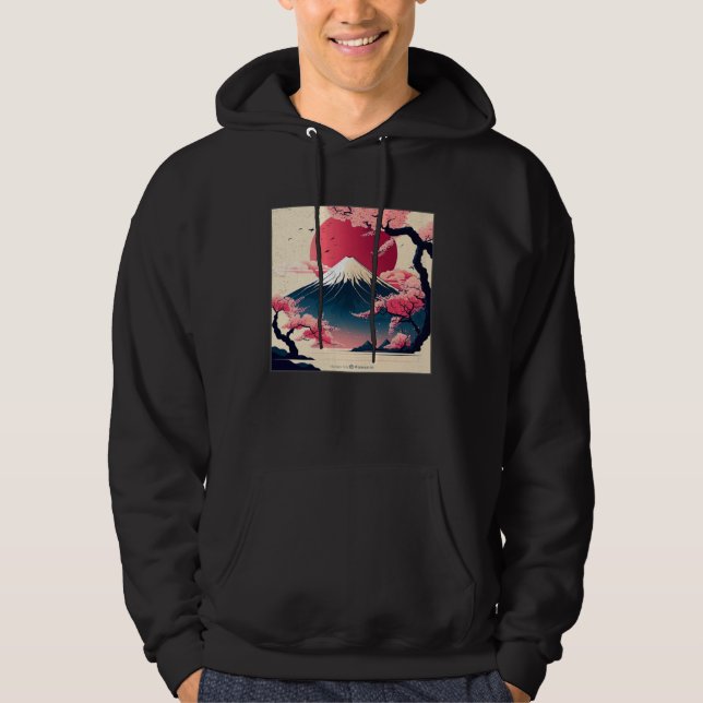 Cute Cherry Blossom Illustration Pink Women Kids Hoodie (Framsida)