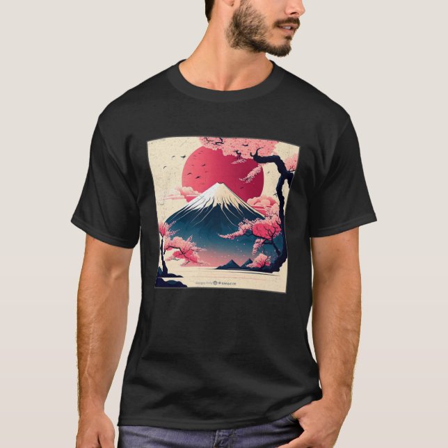 Cute Cherry Blossom Illustration Pink Women Kids T Shirt (Framsida)