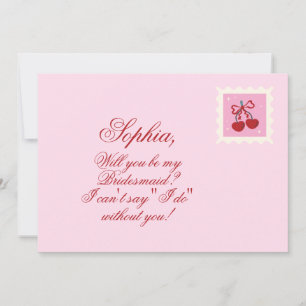 Cute Cherry Brev Bridesmaid Card