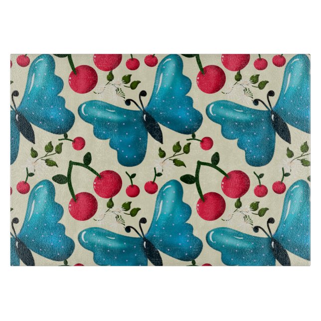 Cute Cherry Butterfly Pattern, Glossy Kawaii Fruit (Framsidan)