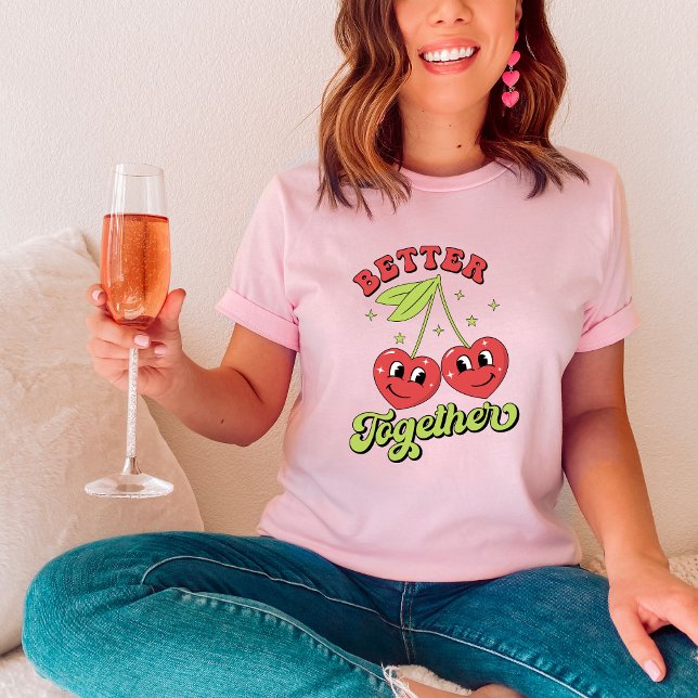 Cute Cherry Hearts Friends Better Collins T Shirt (Skapare uppladdad)