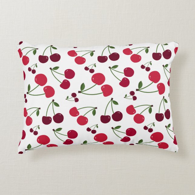 Cute cherry mönster accent Pillow Prydnadskudde (Framsidan)