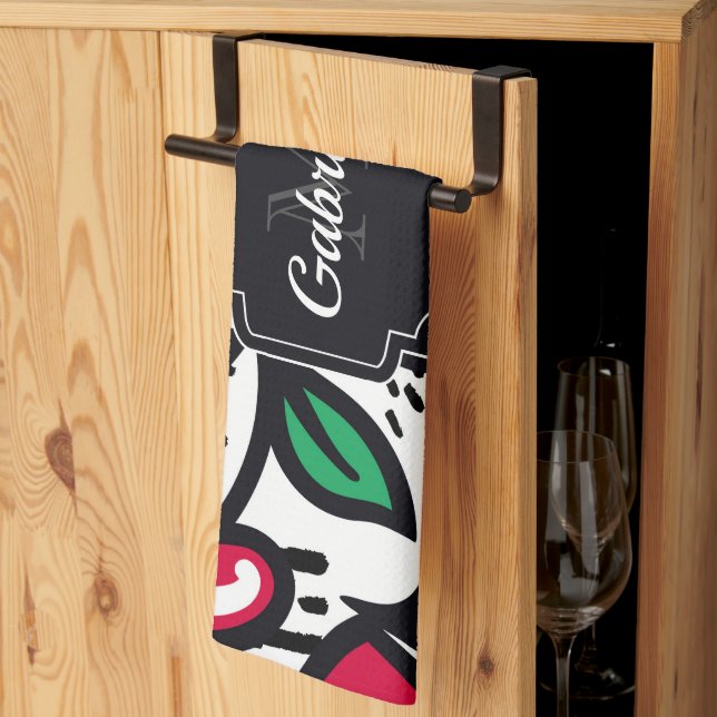 Cute Cherry Mönster Kökshandduk (Thirds Fold)