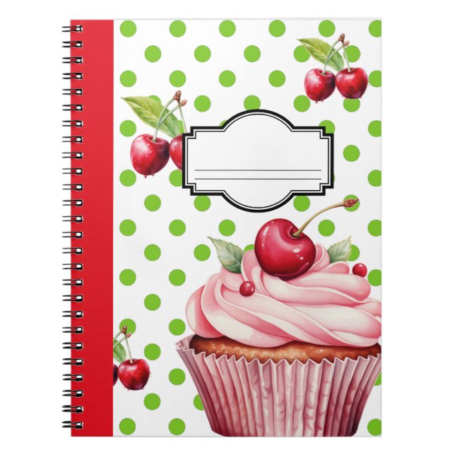 Cute Cherry Notebook Anteckningsbok (Framsidan)