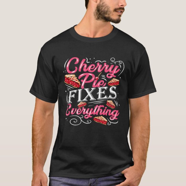 Cute Cherry Paj åtgärdar allt bakverk Chef Baker T Shirt (Framsida)