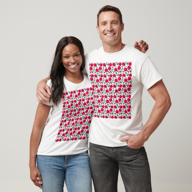 Cute Cherry Pattern Aesthetic | Red Cherry Seamles T Shirt (Unisex)