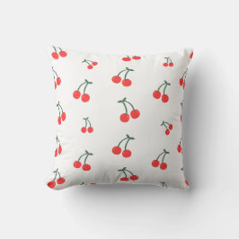 Cute Cherry Pattern – Minimalist Fruit Illustratio Kudde