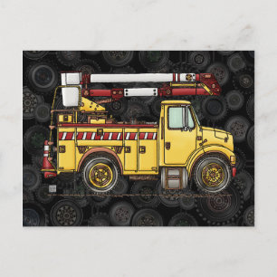 Cute Cherry Picker Lastbil Vykort