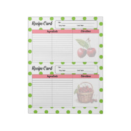 Cute Cherry-receptkort Anteckningsblock