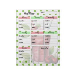 "Cute Cherry Weekly Meal Planner" Anteckningsblock