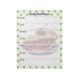 Cute Cherry Weekly Meal Planner Anteckningsblock