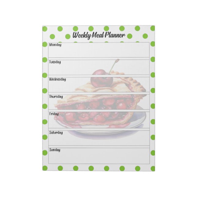 Cute Cherry Weekly Meal Planner Anteckningsblock (Roterad)