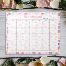 Cute Cheshire Cat Blommigt Rosa Monual Planner Anteckningsblock
