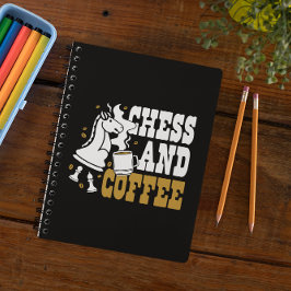 Cute Chess and Coffee Chess Lover Knight Art Anteckningsbok