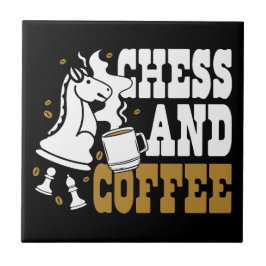 Cute Chess and Coffee Chess Lover Knight Art Kakelplatta