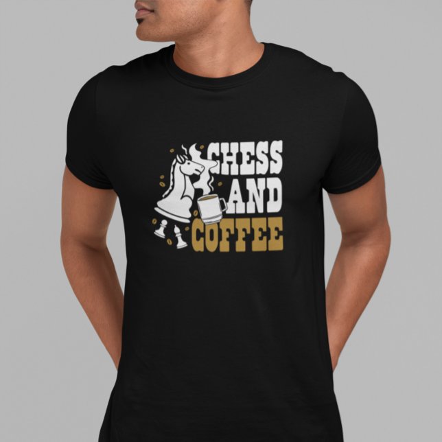 Cute Chess and Coffee Chess Lover Knight Art T Shirt (Cute Chess and Coffee Chess Lover Knight Art T-Shirt)