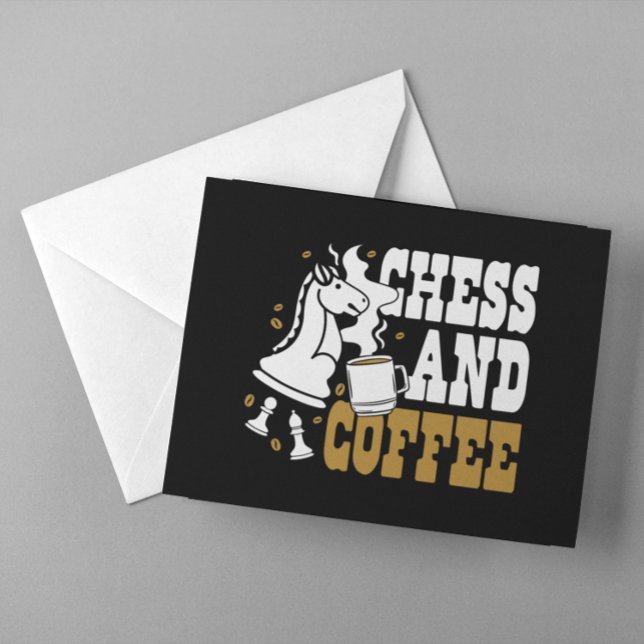 Cute Chess and Coffee Chess Lover Knight Art Vykort (Cute Chess and Coffee Chess Lover Knight Art Postcard)