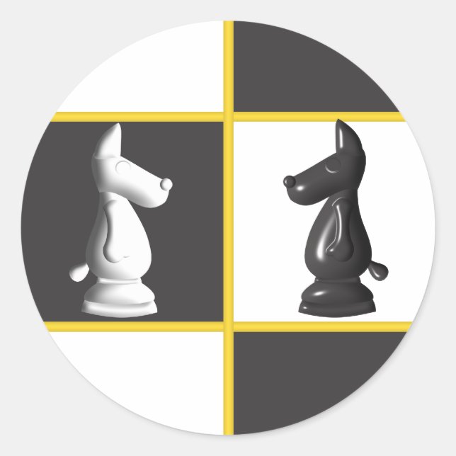 Cute Chess Runt Klistermärke (Framsida)