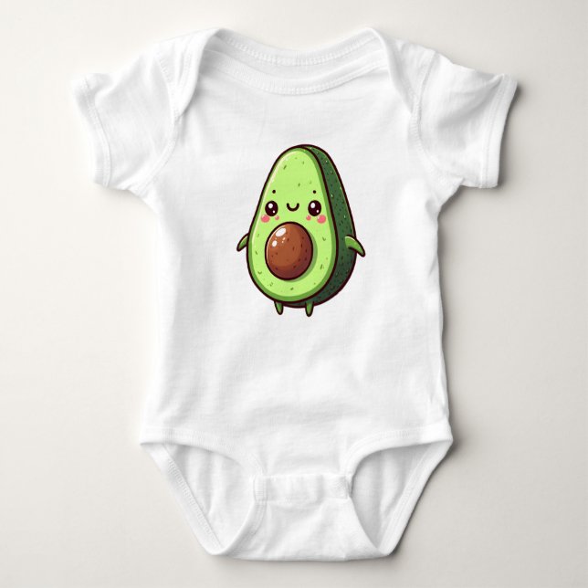 Cute Chibi Avocado T Shirt (Framsida)