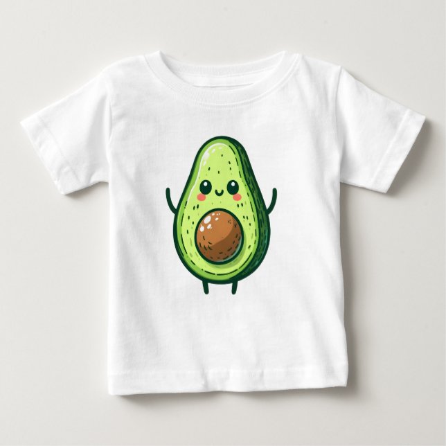 Cute Chibi Avocado T Shirt (Framsida)