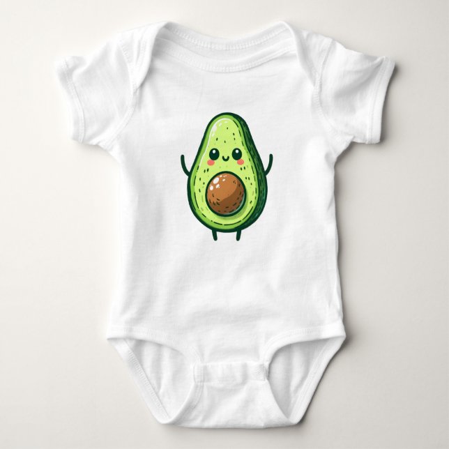 Cute Chibi Avocado T Shirt (Framsida)