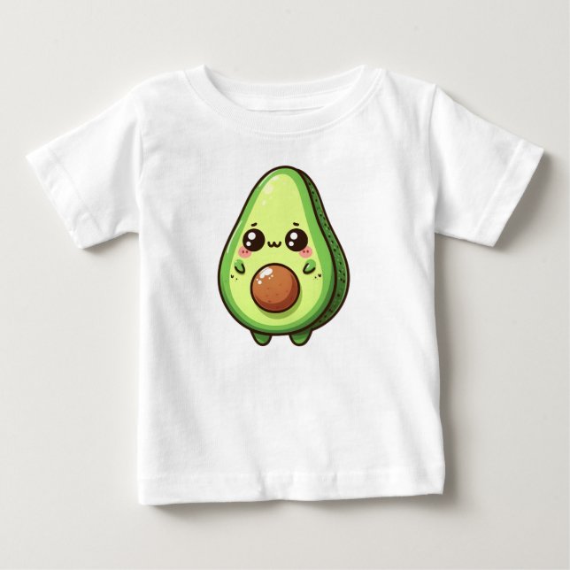 Cute Chibi Avocado T Shirt (Framsida)