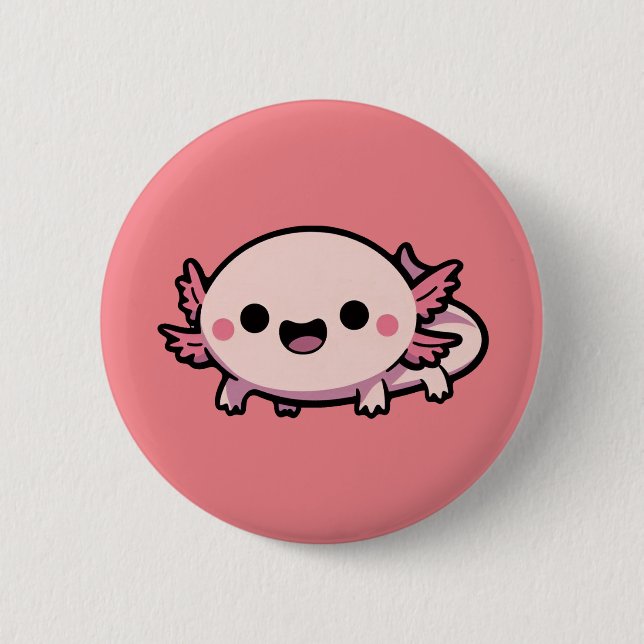 Cute Chibi Axolotl Knapp (Framsida)