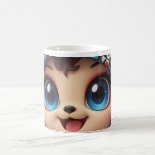 Cute Chibi Bear i Graffiti Butterfly Hoodie - Kaw Kaffemugg
