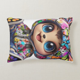 Cute Chibi Bear i Graffiti Butterfly Hoodie - Kaw Prydnadskudde