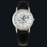 Cute Chibi Bee illustration Citat Armbandsur<br><div class="desc">Cute line teckning från ett humla som säger att du är positiv.</div>